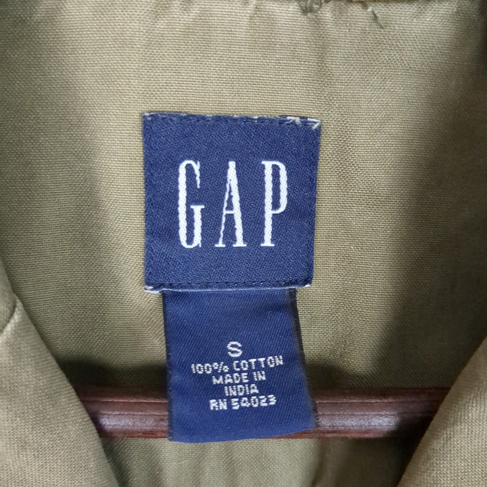 GAP Womens Olive Green Cotton Utility Blazer Jacket Small 3-Button Safari Style - Picture 9 of 13
